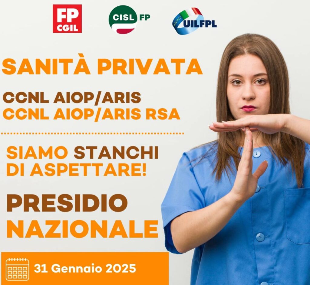 Sanità privata e Rsa. Cisl Fp, Fp Cgil e Uil Fpl: “Confermiamo presidio del 31 gennaio a Roma” 2 Sanità privata e Rsa. Cisl Fp, Fp Cgil e Uil Fpl: “Confermiamo presidio del 31 gennaio a Roma” | Cisl Fp | Funzione Pubblica