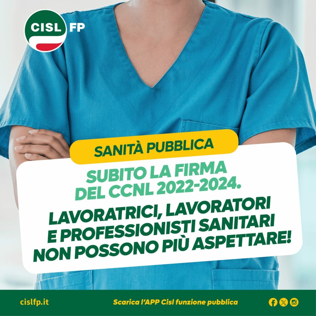 Sanità. CISL FP: “Subito la firma del CCNL. Lavoratori e professionisti non possono più aspettare” | Cisl Fp | Funzione Pubblica